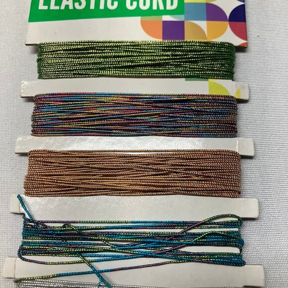 Horizon Group Metallic Sparkle Elastic Cord Crafting Set - 5 Colors 5 yds ea - Picture 3 of 6
